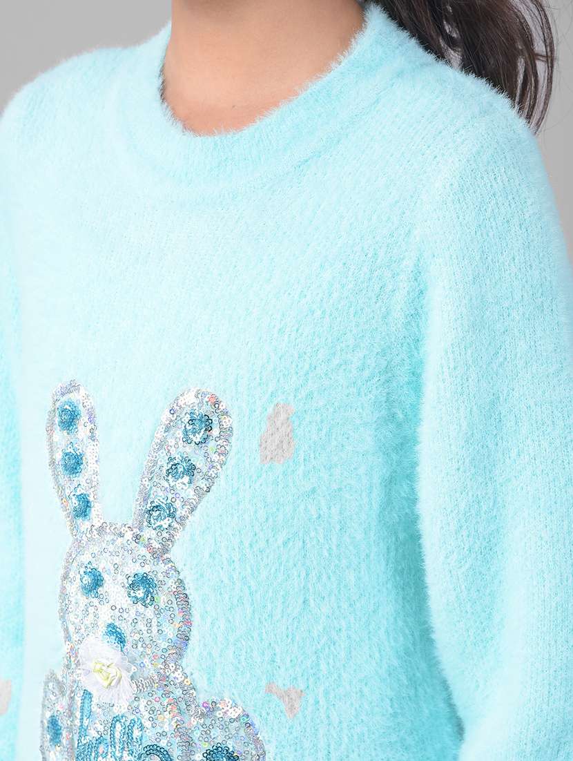 girls light blue regular sweater - 20509843 -  Standard Image - 5