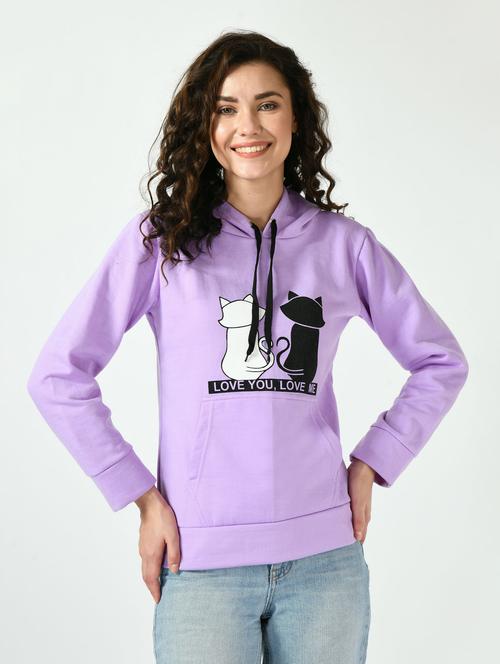 printed hood neck sweatshirt - 20510270 -  Standard Image - 0