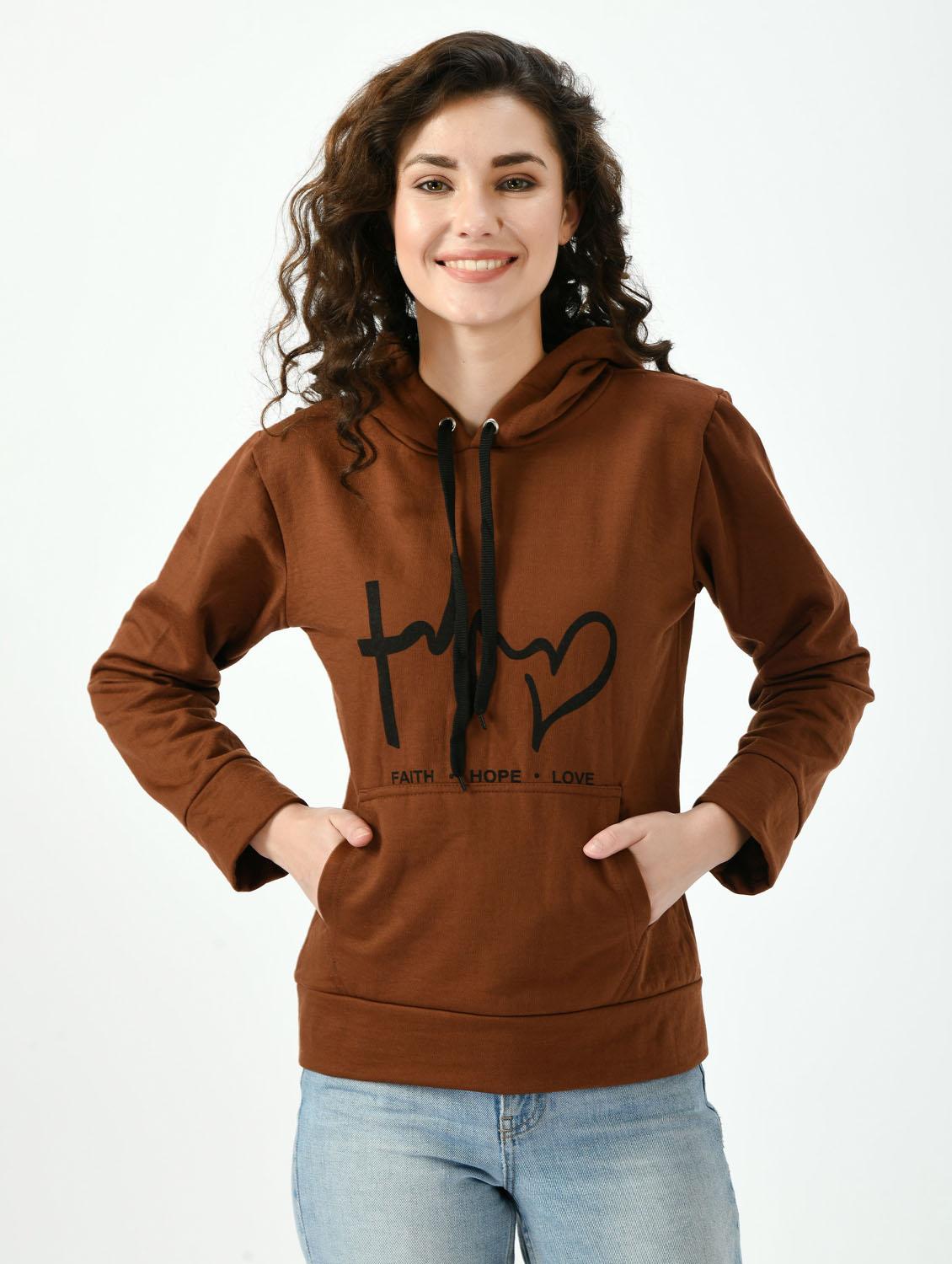 printed hood neck sweatshirt - 20510277 - Zoom Image - 0