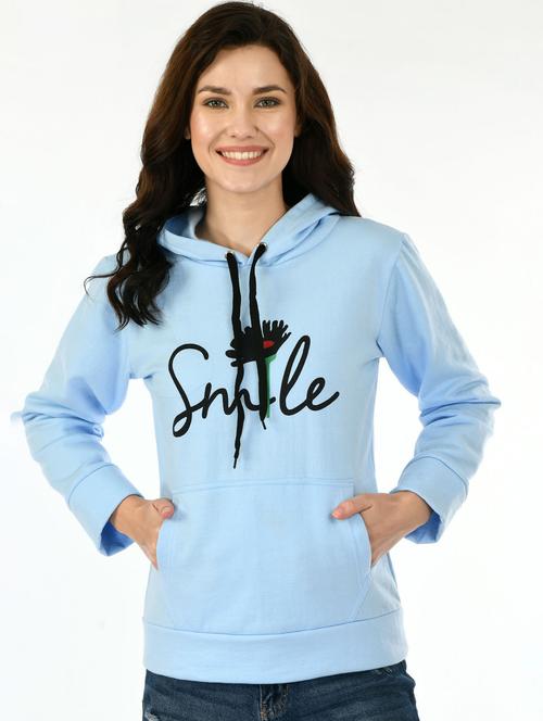 printed hood neck sweatshirt - 20510329 -  Standard Image - 0