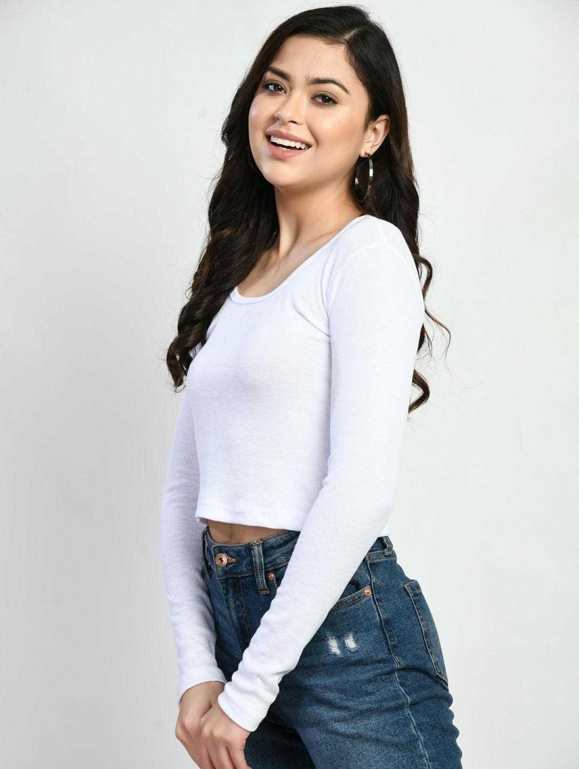 women solid long sleeves top - 20510430 - Zoom Image - 0