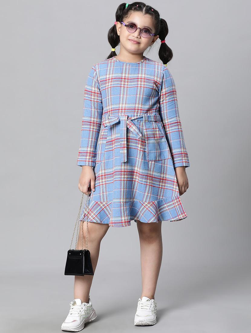 girls round neck long sleeves frock - 20511249 - Standard Image - 3