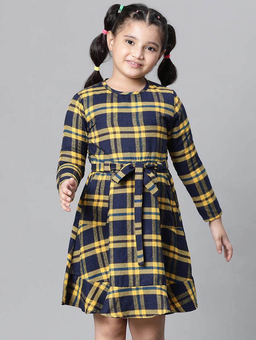 girls round neck long sleeves frock - 20511251 - Zoom Image - 0