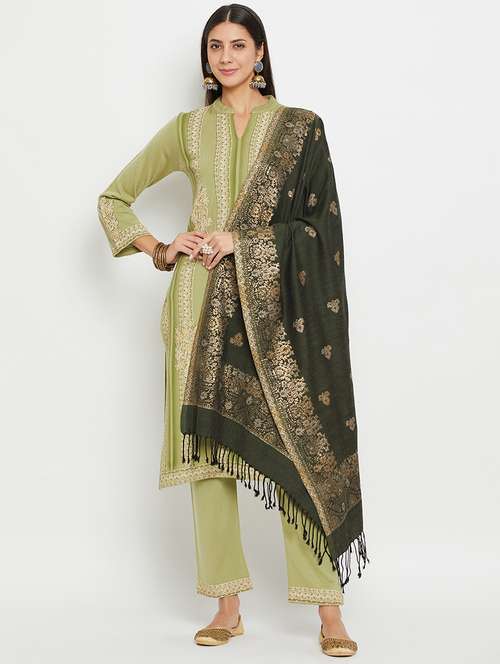 women self design long sleeve woollen suit set - 20511520 -  Standard Image - 0