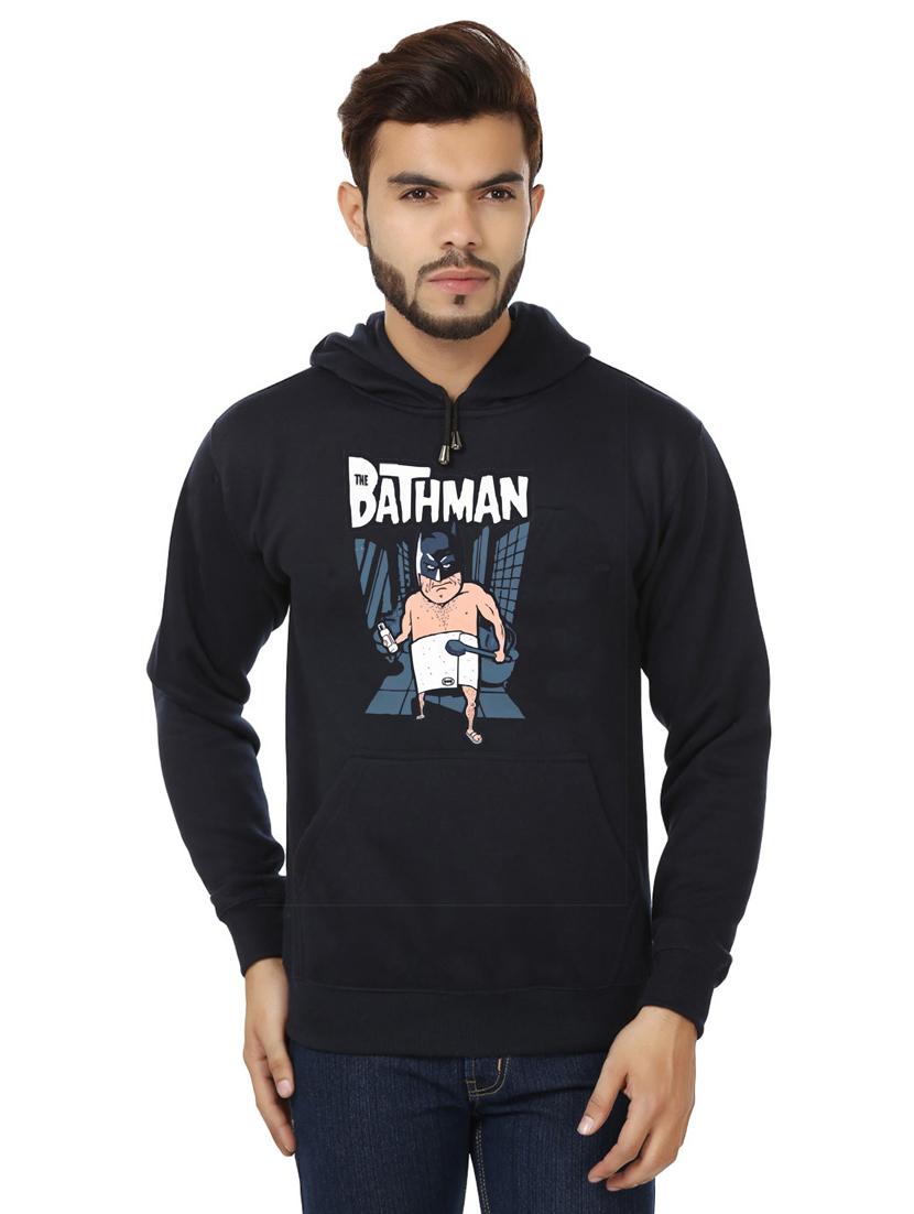 navy blue fleece front print sweatshirt - 20511551 - Zoom Image - 0