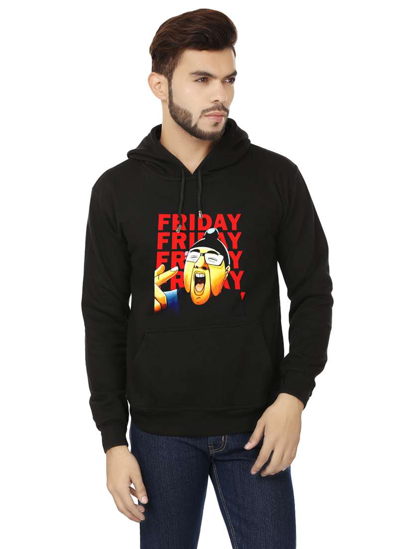 men black fleece chest print sweatshirt - 20511553 -  Zoom Image - 0