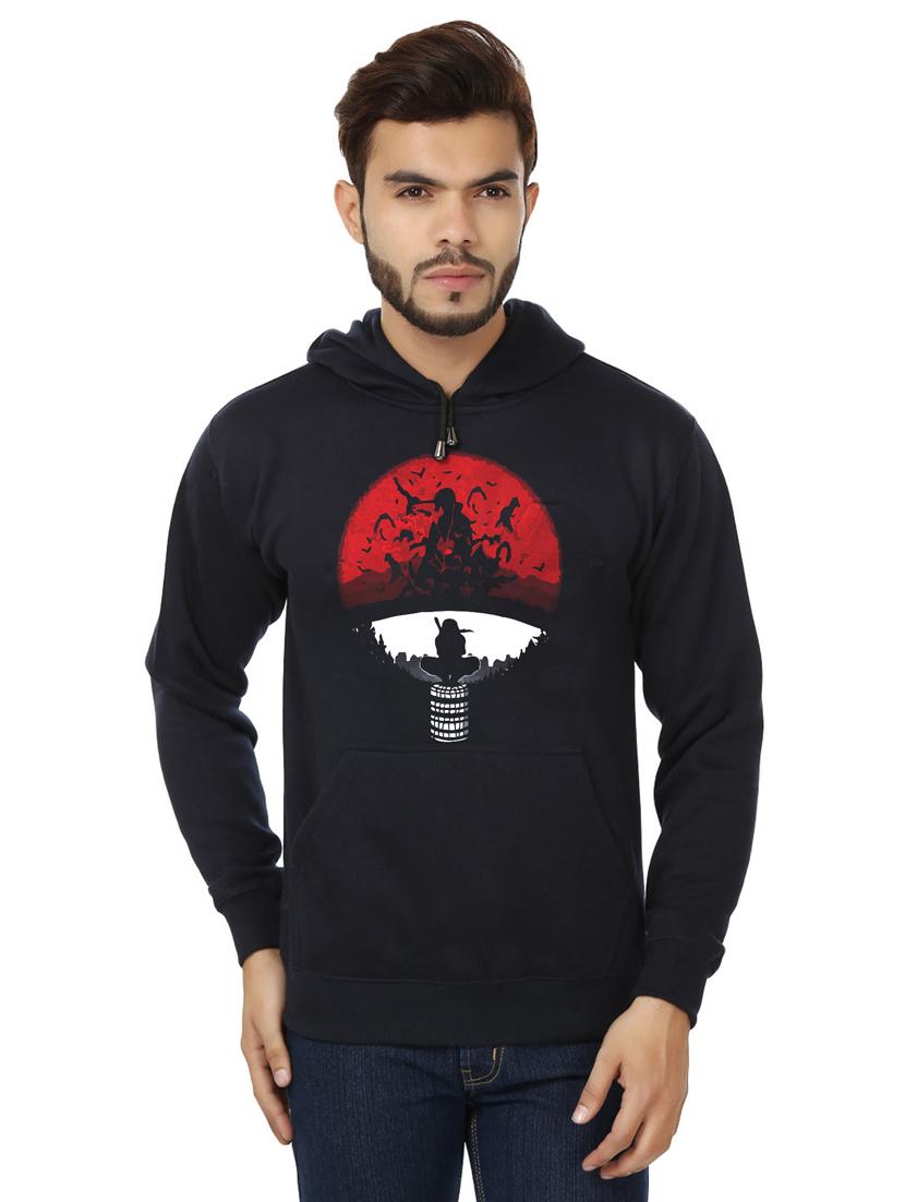 men black fleece chest print sweatshirt - 20511555 -  Zoom Image - 0