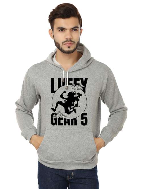 men grey fleece front print sweatshirt - 20511557 -  Standard Image - 0