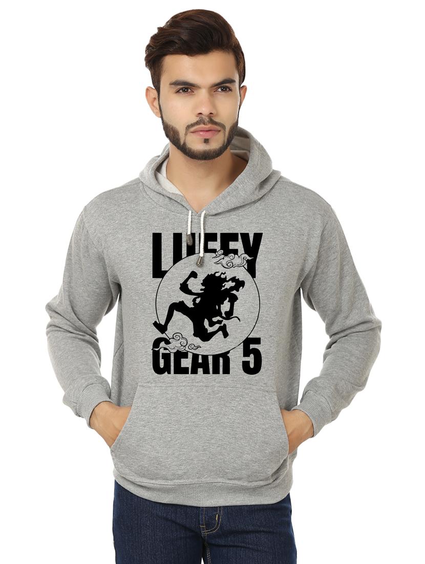 men grey fleece front print sweatshirt - 20511557 -  Zoom Image - 0