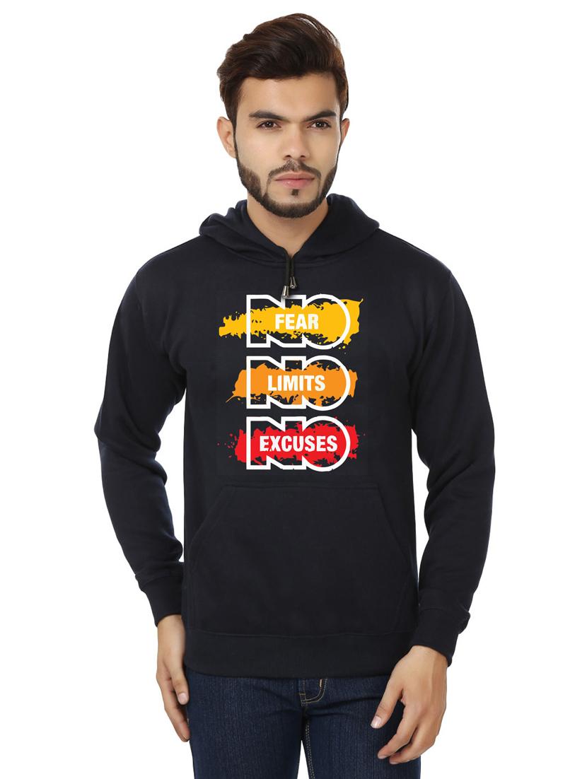 men blue fleece front print sweatshirt - 20511559 - Zoom Image - 0