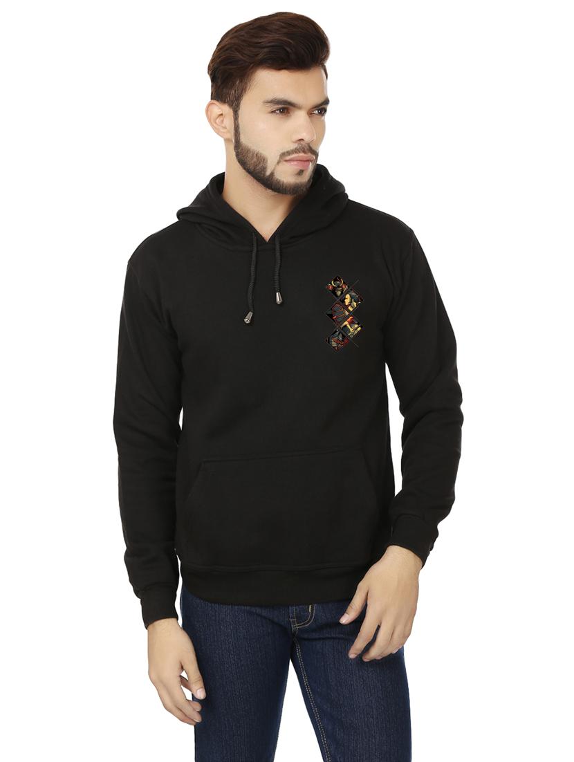 black fleece back print sweatshirt