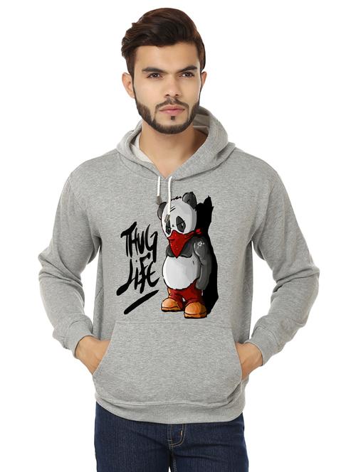 men grey fleece front print sweatshirt - 20511563 -  Standard Image - 0
