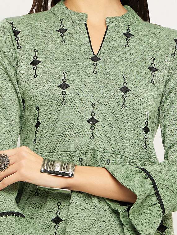 women green self design co-ord sets - 20511604 -  Standard Image - 3