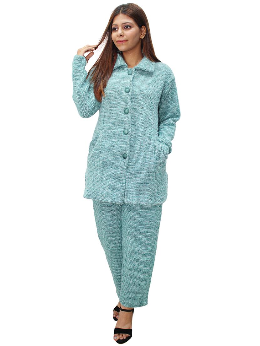 light blue self design co-ord set - 20511634 - Zoom Image - 0