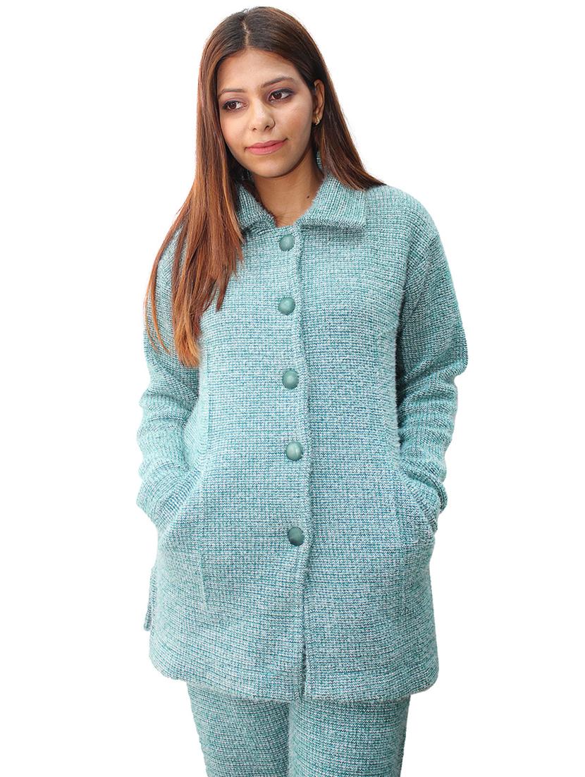 light blue self design co-ord set - 20511634 - Standard Image - 3