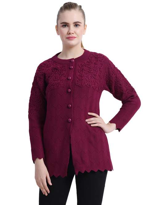 women self design long sleeve cardigan - 20511745 -  Standard Image - 0
