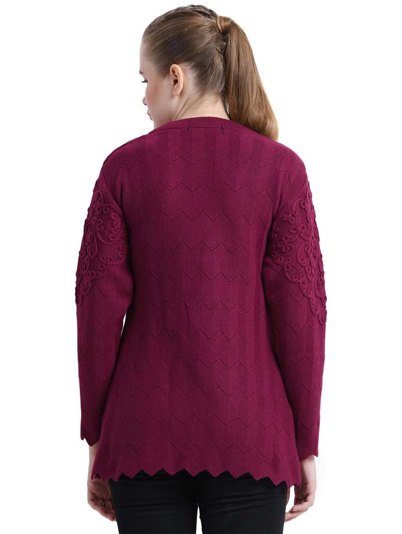 women self design long sleeve cardigan - 20511745 - Standard Image - 3