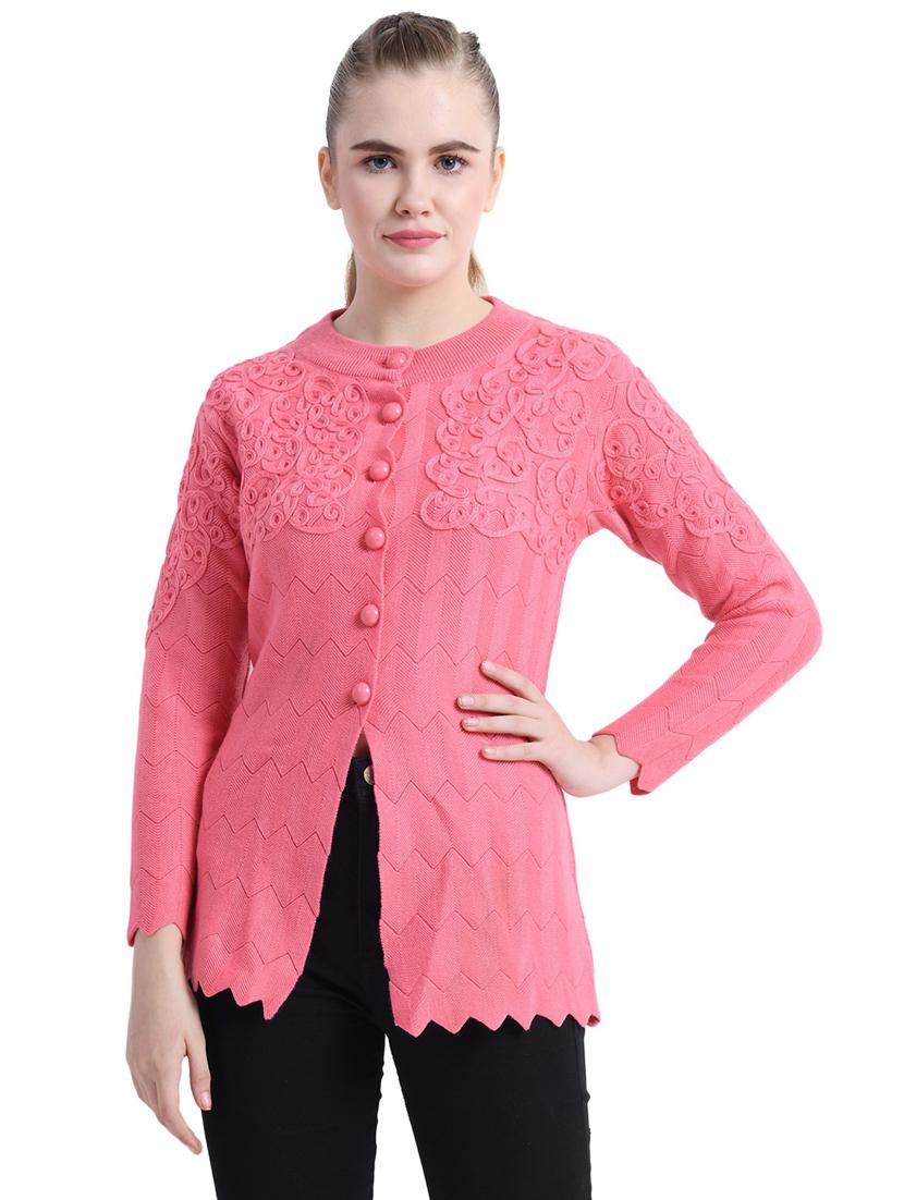 women self design long sleeve cardigan - 20511747 - Zoom Image - 0