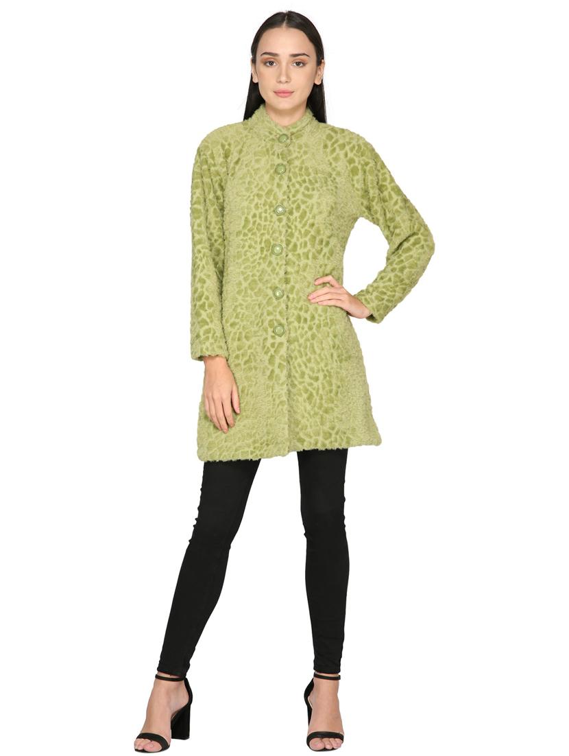 women green full sleeves coat - 20511771 - Standard Image - 3