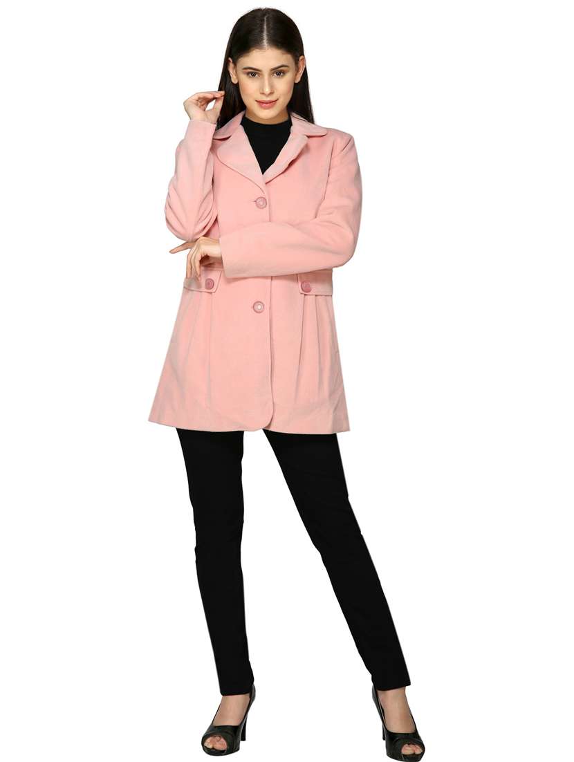 women rosewater solids full sleeves coat - 20511793 -  Standard Image - 3