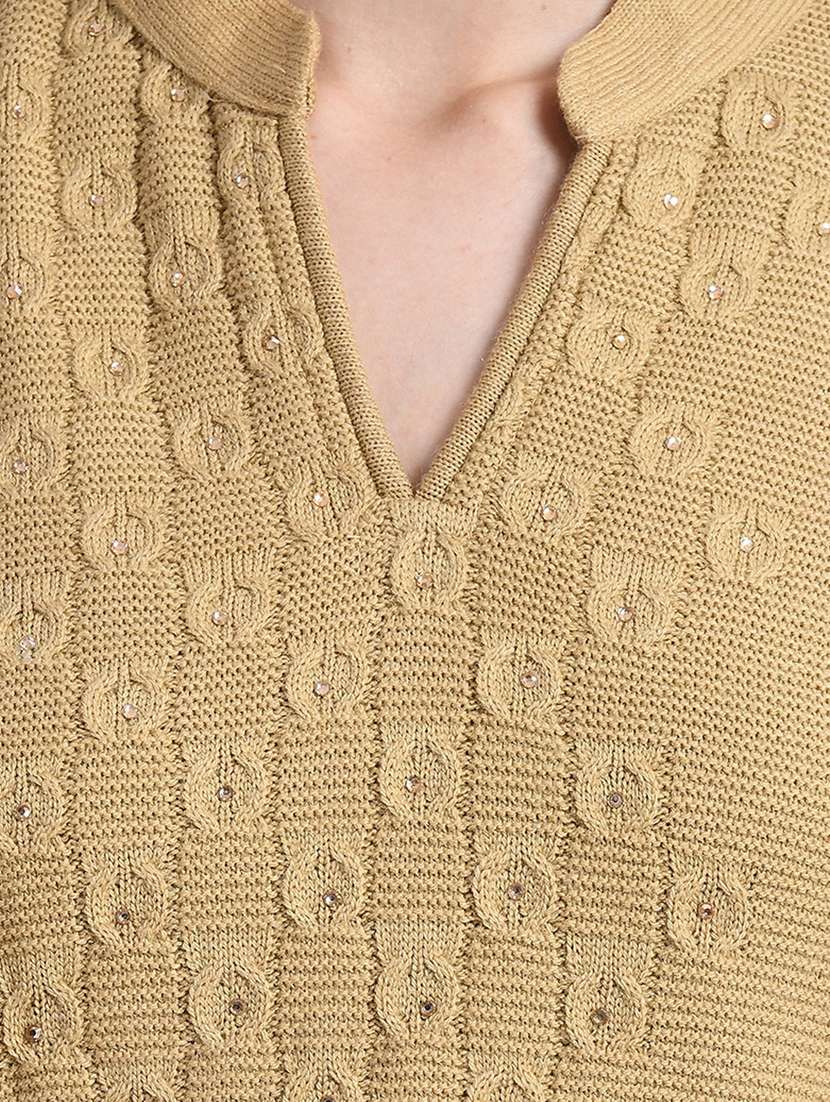 women beige mandarin neck kurta palazzo set - 20511961 - Standard Image - 3