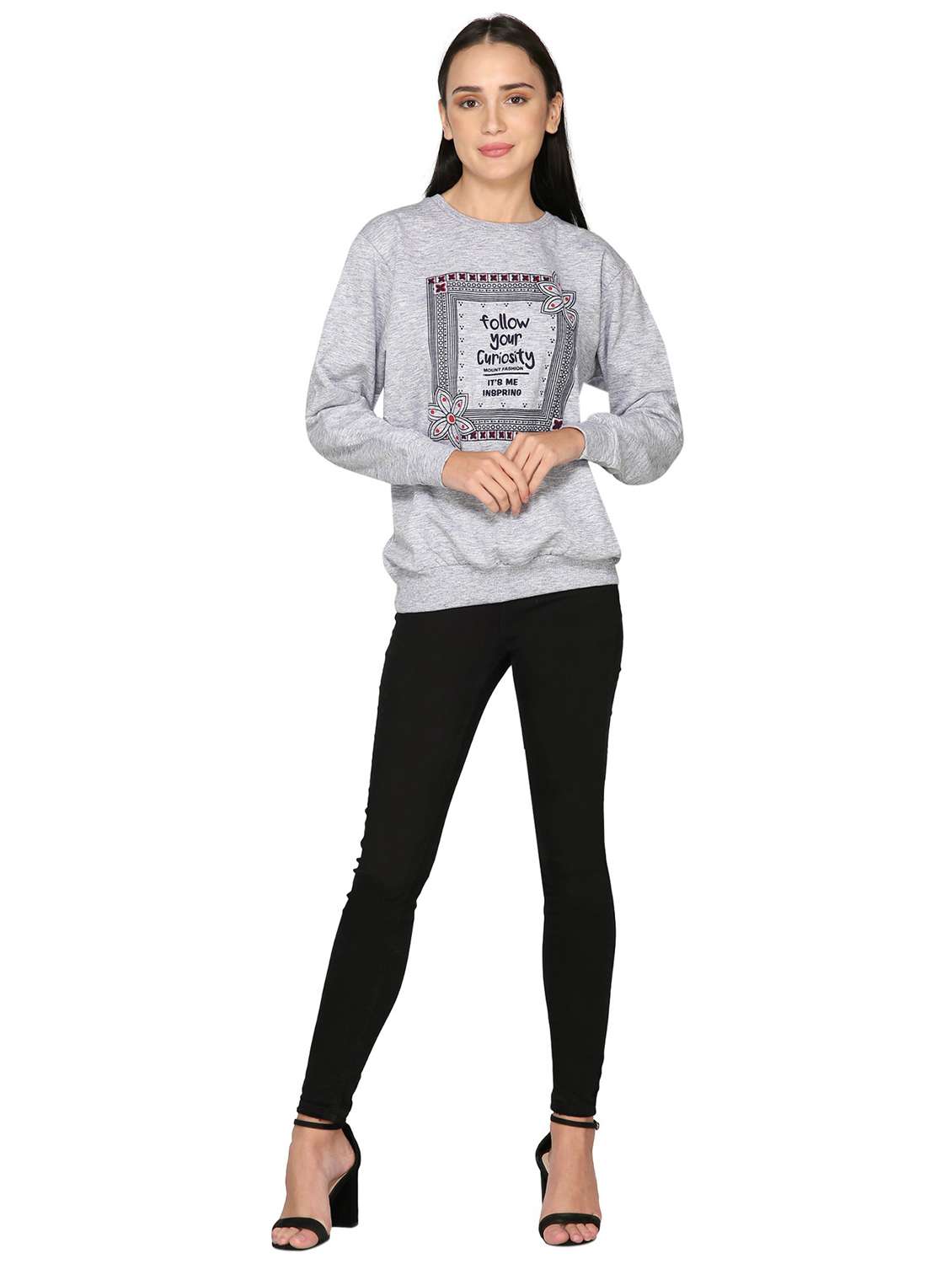 women front print sweatshirt - 20512216 - Standard Image - 3