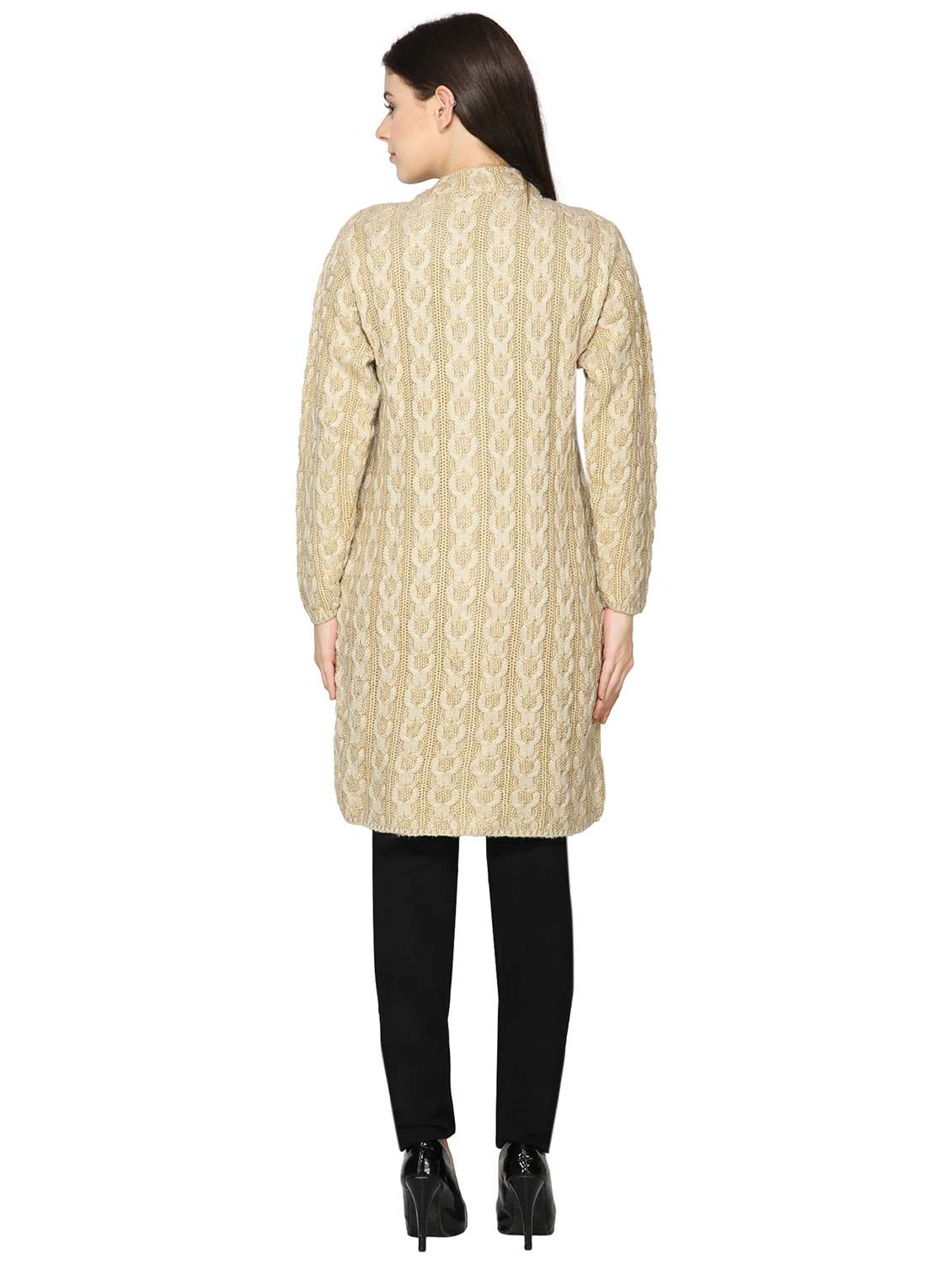 women self design woollen cardigan - 20512252 - Standard Image - 3