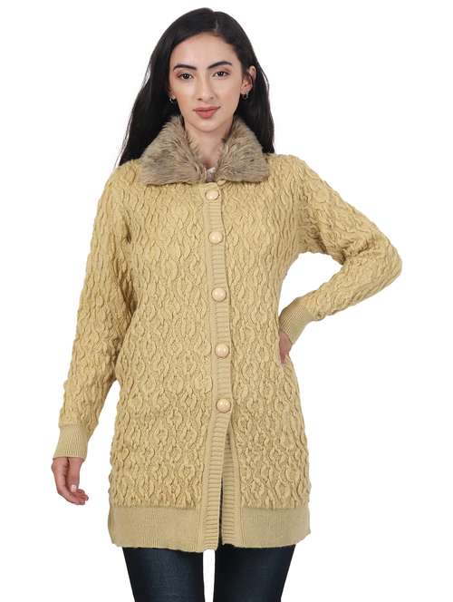 women self design woollen cardigan - 20512306 - Standard Image - 0