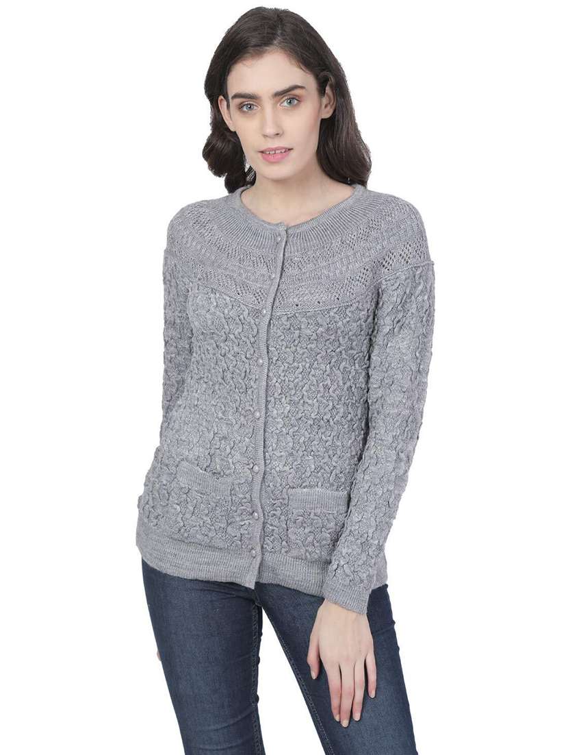 women self design woollen cardigan - 20512317 - Zoom Image - 0