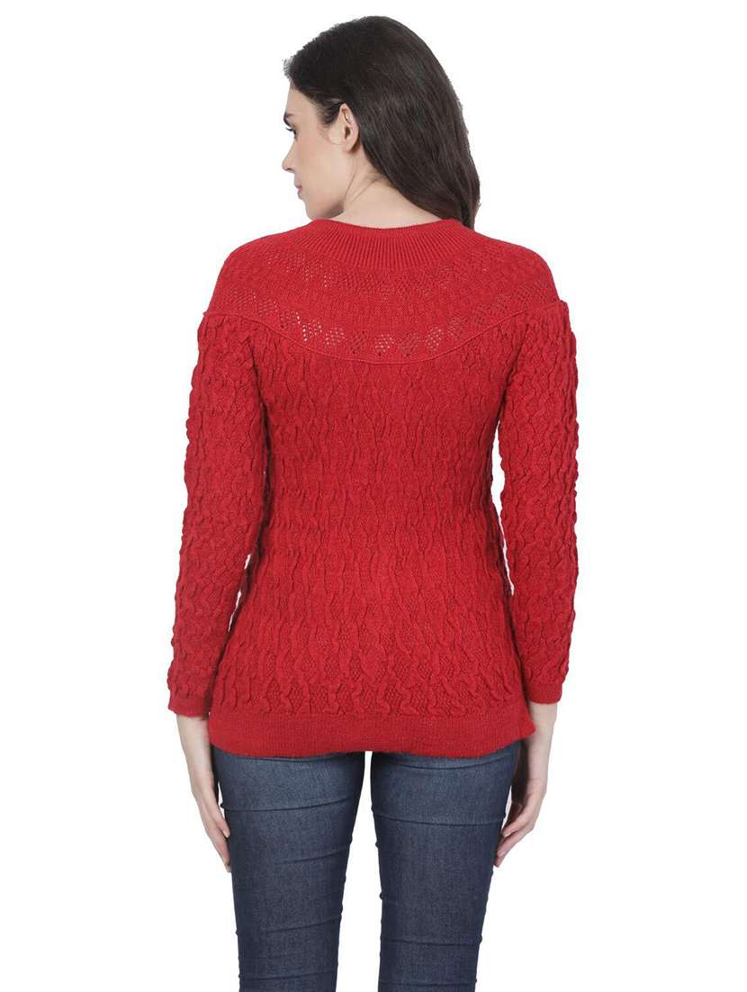 women self design woollen cardigan - 20512319 - Standard Image - 3