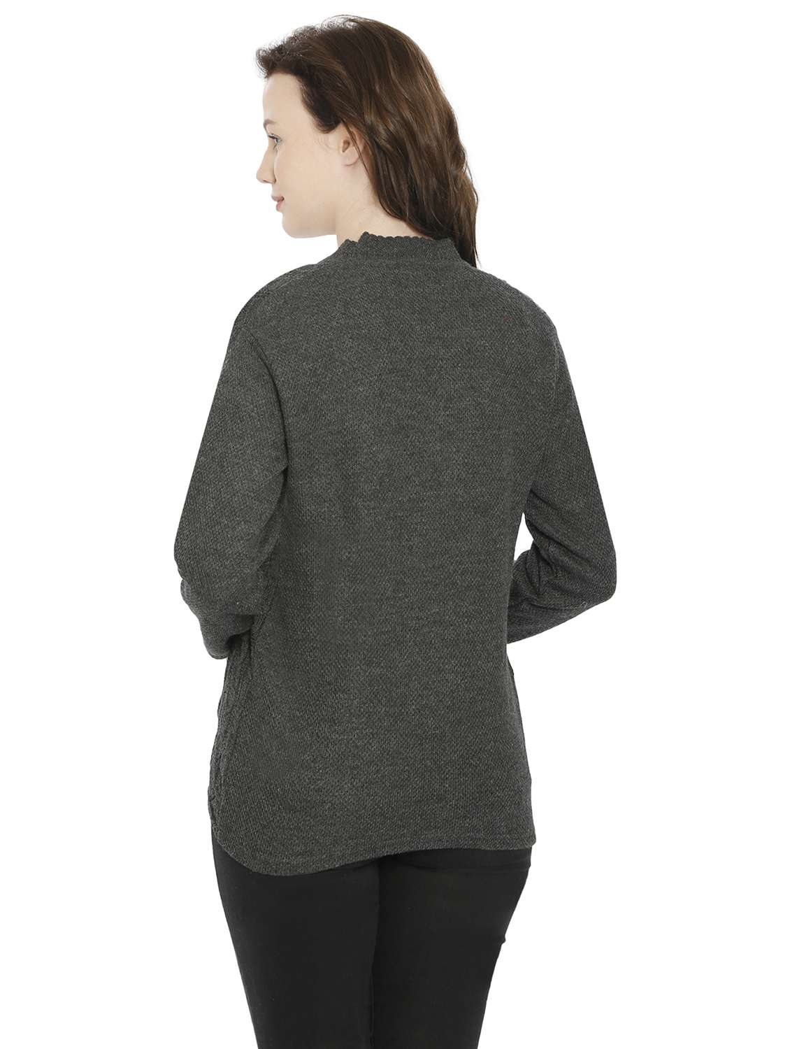 women self design woollen cardigan - 20512331 - Standard Image - 3