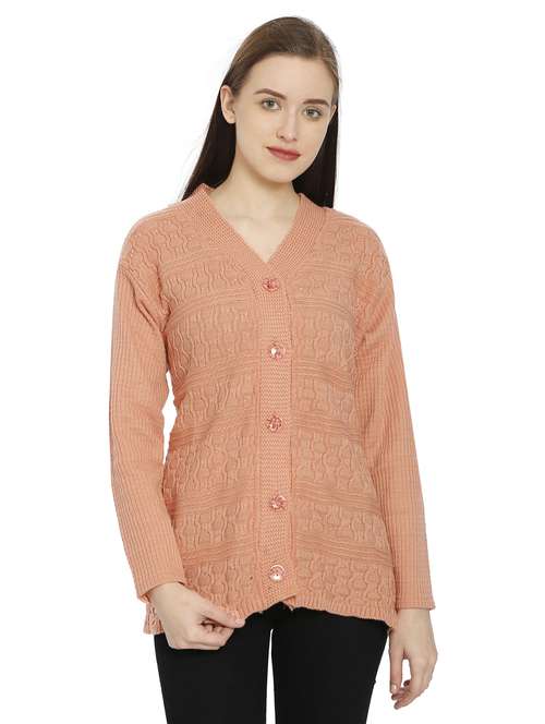 women self design woollen cardigan - 20512332 - Standard Image - 0