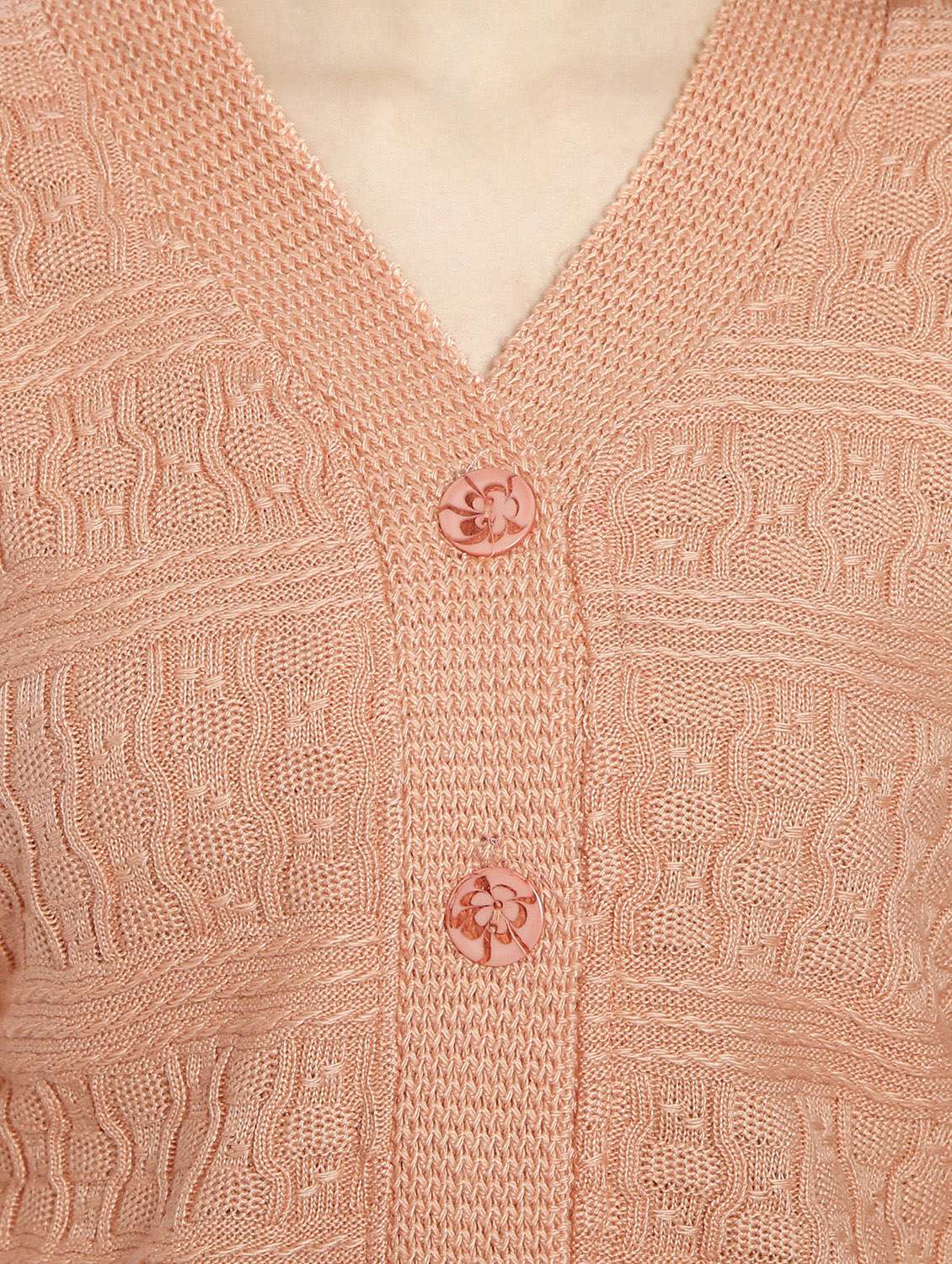 women self design woollen cardigan - 20512332 - Standard Image - 3