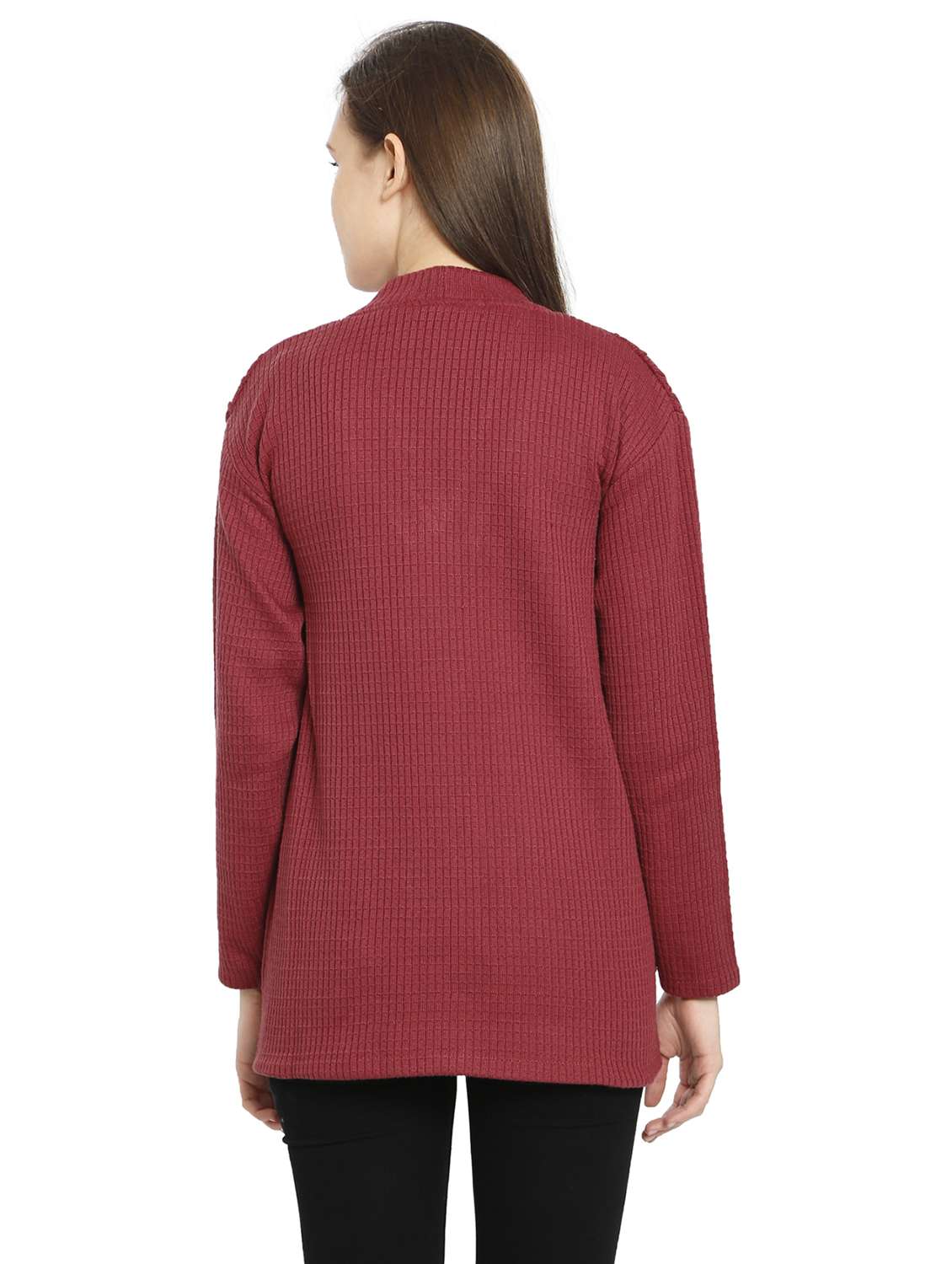 women self design woollen cardigan - 20512333 - Standard Image - 3