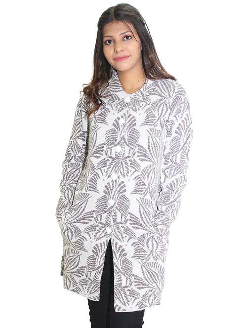 women woollen printed cardigan - 20512362 - Standard Image - 0