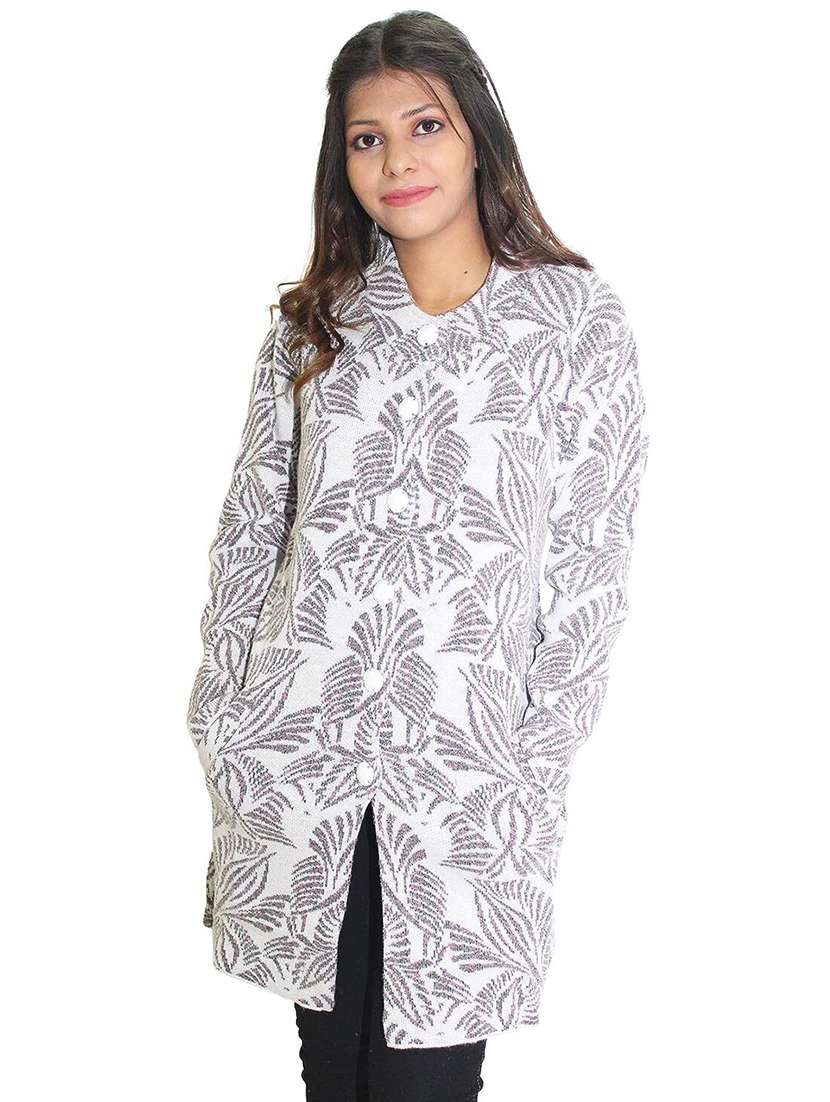women woollen printed cardigan - 20512362 - Zoom Image - 0