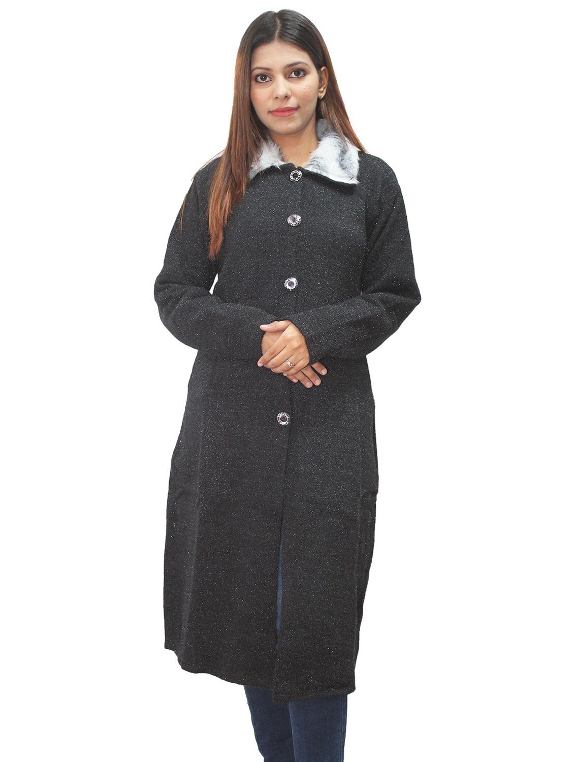 charcoal wool blend long cardigan - 20512380 - Zoom Image - 0