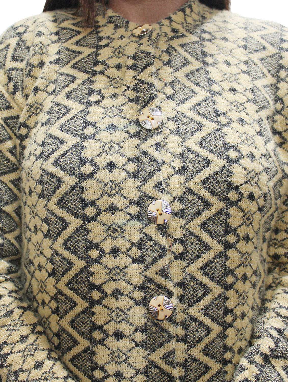 women woollen printed cardigan - 20512391 - Standard Image - 3