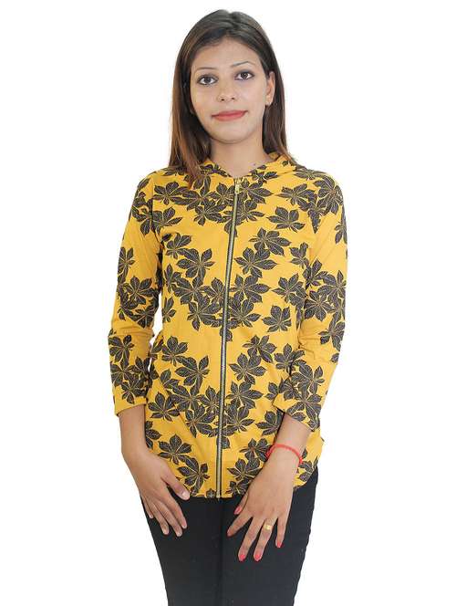 yellow long sleeve hooded sweatshirt - 20512412 -  Standard Image - 0
