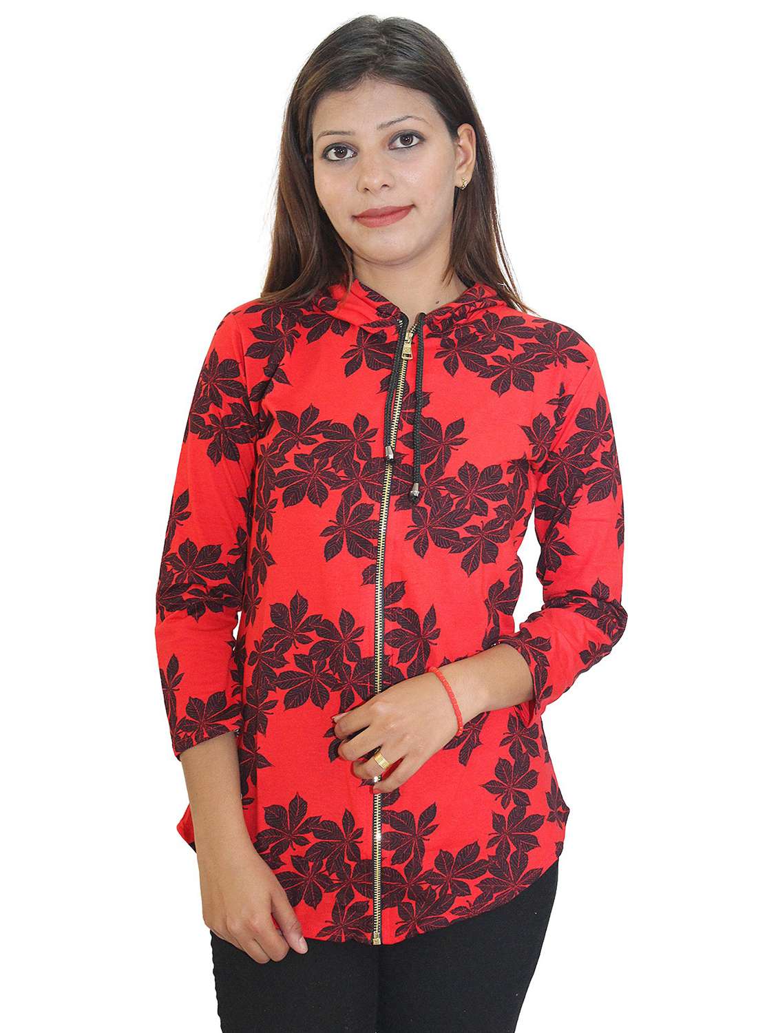 red long sleeve hooded sweatshirt - 20512413 - Zoom Image - 0