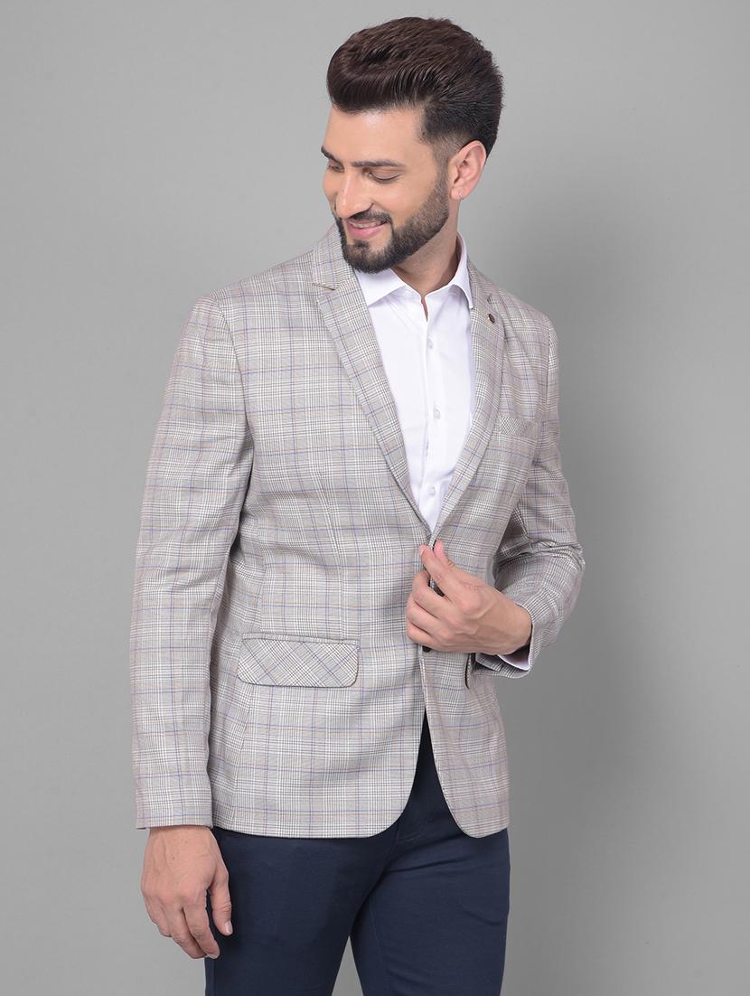 men checked single breasted casual blazer - 20512639 - Zoom Image - 0