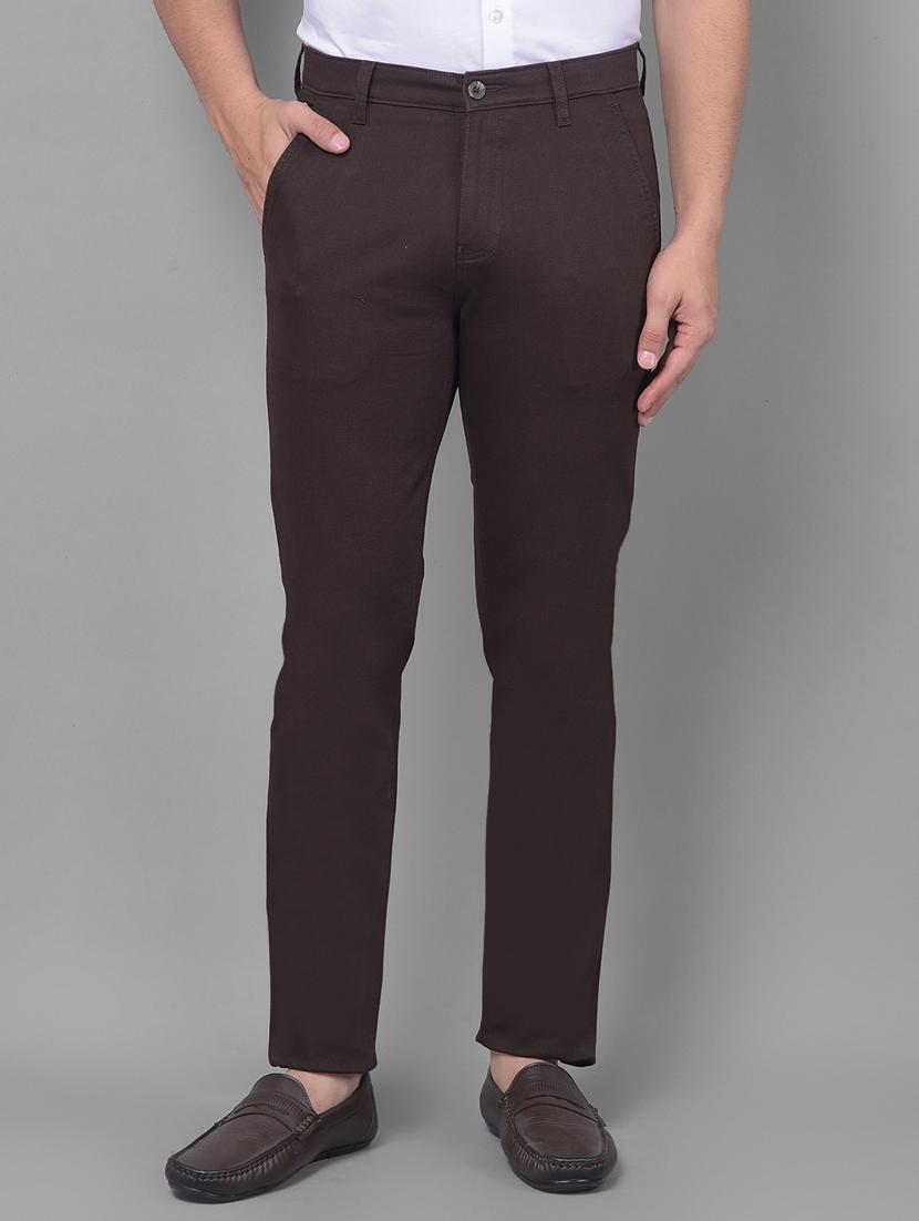 brown cotton chinos casual trousers - 20512665 -  Zoom Image - 0