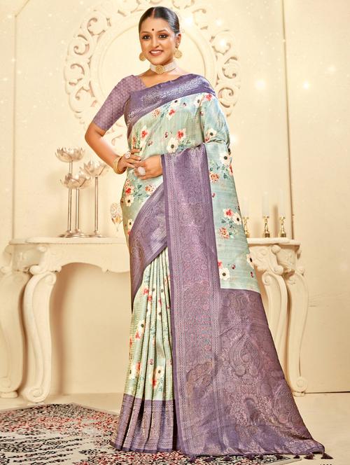 women's floral grey colored saree - 20512848 - Standard Image - 0