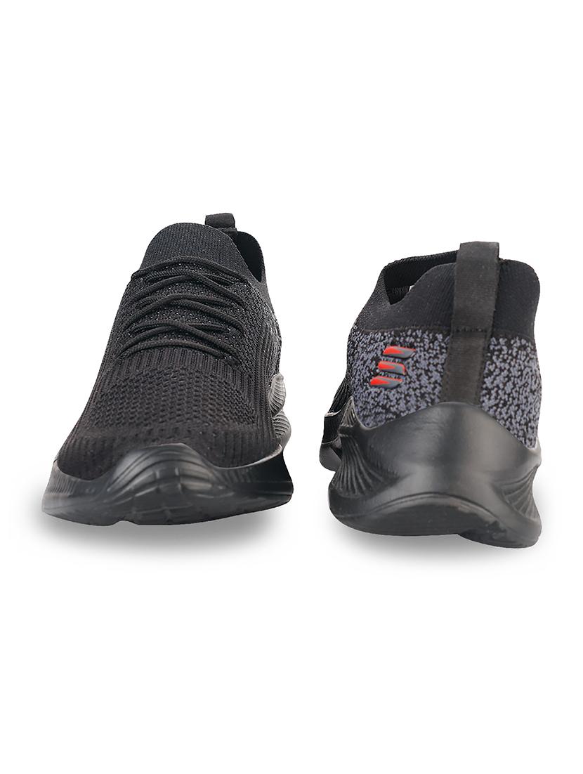 men self designed black lace up sport shoe - 20512875 - Standard Image - 3