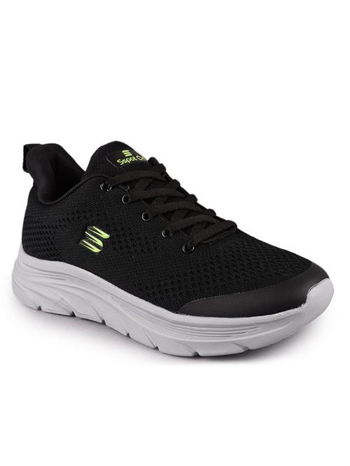 men solid black lace up sport shoe - 20512880 -  Standard Image - 0