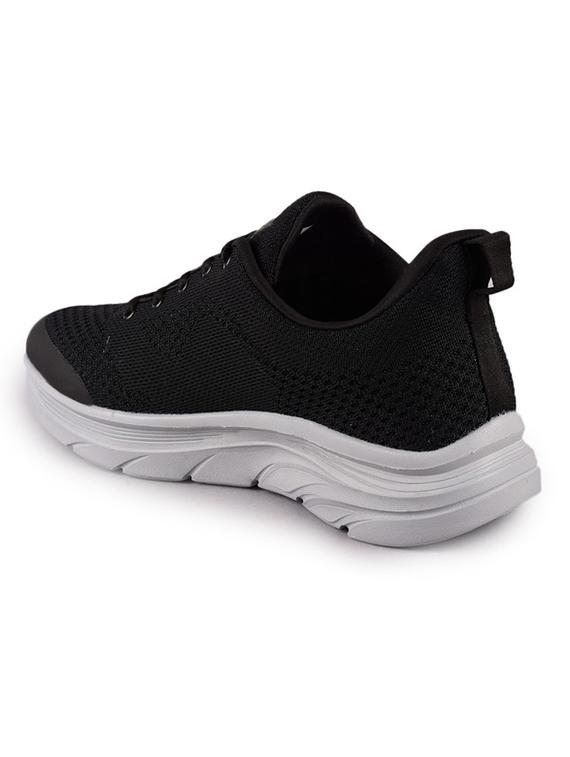 men solid black lace up sport shoe - 20512880 - Standard Image - 3