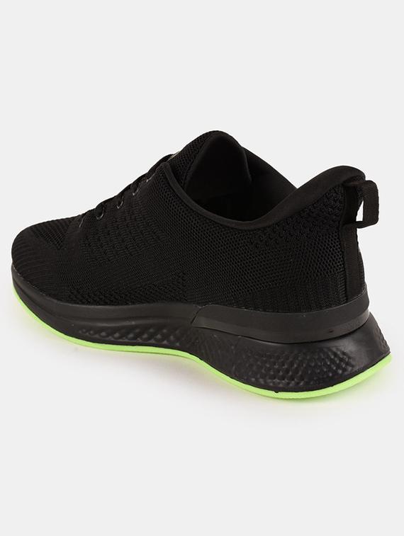 men solid black lace up sport shoe - 20512897 - Standard Image - 3