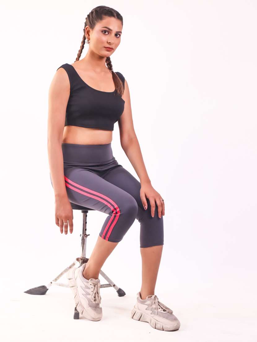 women steel grey tapered capri - 20518003 -  Standard Image - 3