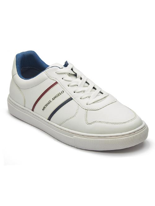 white mesh & synthetic lace up sneakers - 20519477 - Standard Image - 0
