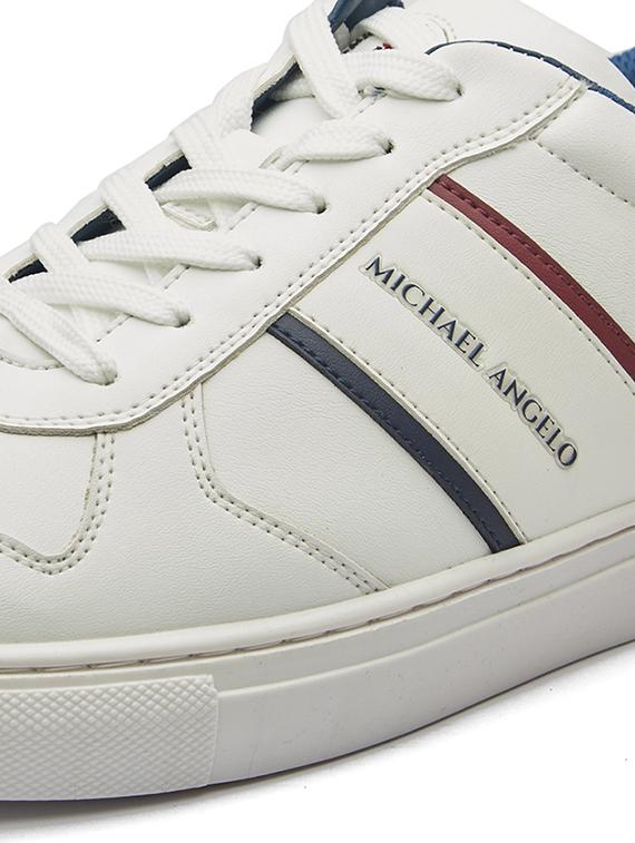 white mesh & synthetic lace up sneakers - 20519477 - Standard Image - 3